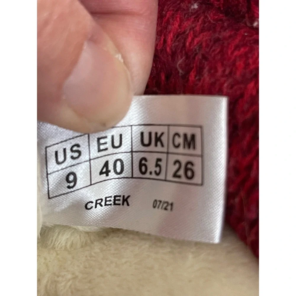 Storm by Cougar Creek Womens Black Red Knit Cuff Duck Winter Snow Boots Size 9